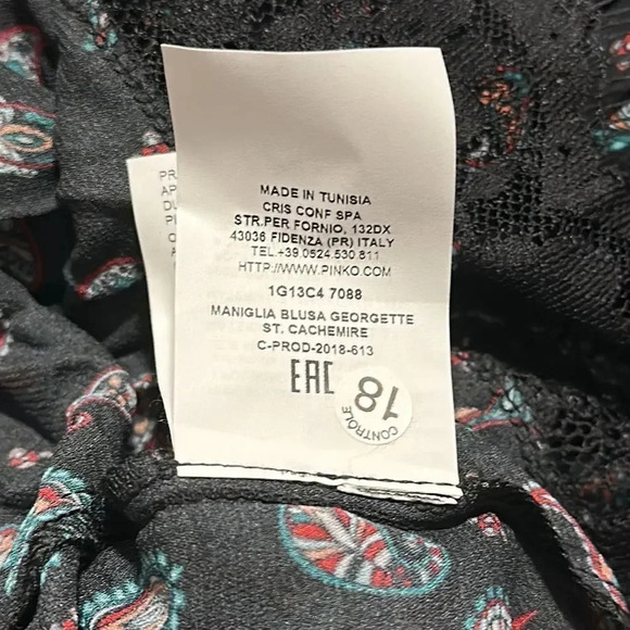 PINKO ZWARTE BLOUSE MANIGLIA Sz 4 - Picture 13 of 16